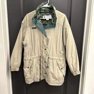 COLUMBIA | VINTAGE 90s full-zip heavy-weight jacket w/ aztec print fleece liner